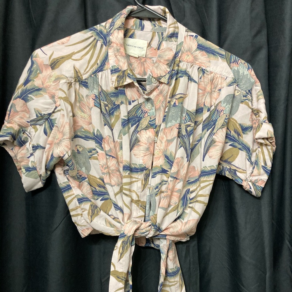Tropical pinup crop top small/medium fit